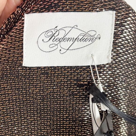 Redemption Draped Mini Dress Medium Brown NWT - Picture 7 of 11